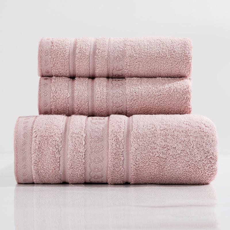 Thick Bamboo Fiber Jacquard Towel Set - Soft, Absorbent, Perfect for Baths, Beach, and Face Wash