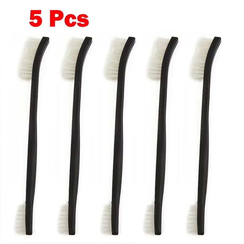 5Pcs Double Head Wire Brush Set Steel Brass Nylon Cleaning Polishing Metal Rust Double Headed Rust Removal And Cleaning Brush