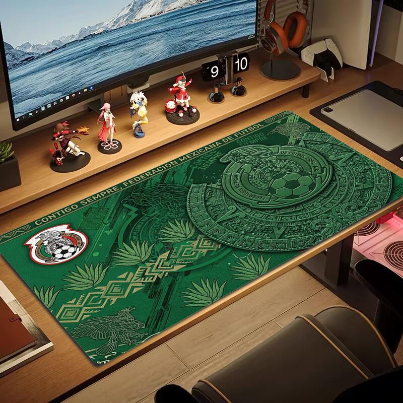 Mexican Football Federation Color Mouse Pad Large Gaming Table Cushion Non-slip Laptop Tablet Big Mousepad XXL Mat Mini PC Playmat With Lock Edge