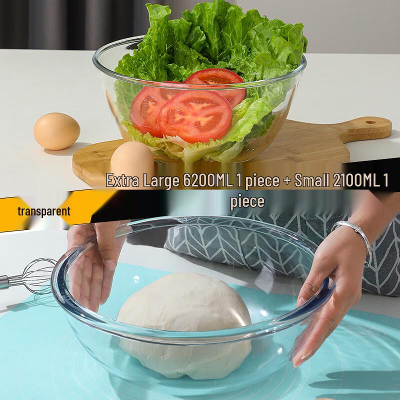 Hitzebeständige Glas-Teigschüssel zum Mischen und Gehenlassen