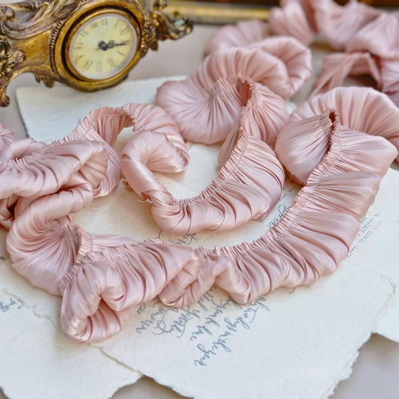 

3/5 М рюшами мереживна обробка країв 5 см блискуча атласна плісирована стрічка тканина край одягу подол для лялькової сукні своїми руками штори оббивка ремесла 3M