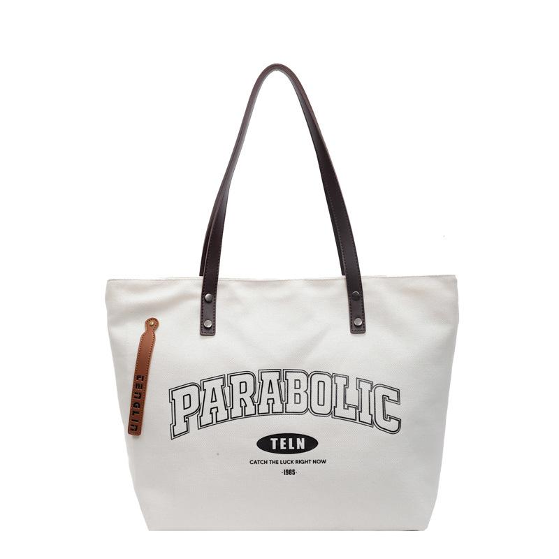 Casual letter printed canvas large bag women's 2025 autumn and winter fashion shoulder bag tote bag