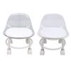 Low Rolling Stool with Wheels Back Support Small Acrylic Short Silent Mini Roller Seat