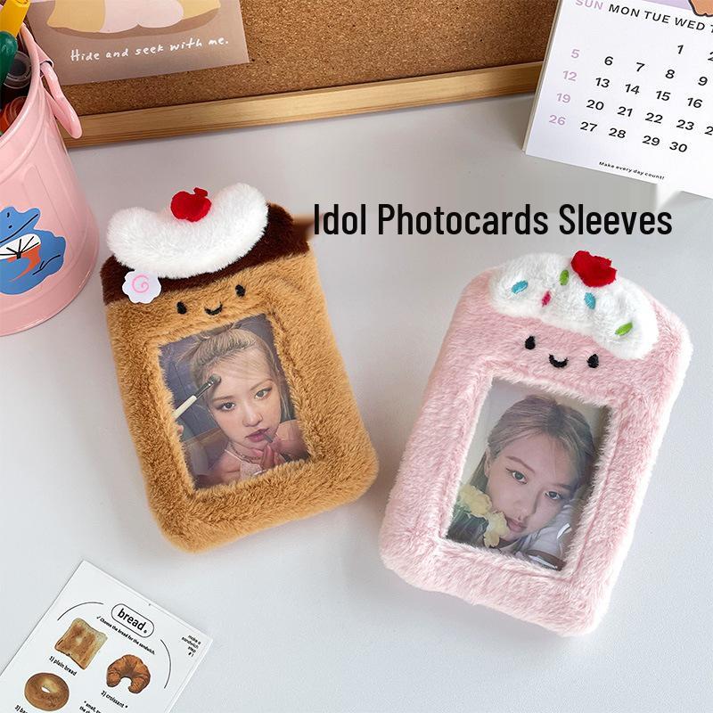 Cute Plush Dessert Card Holder: Transparent Storage for Meal, Bus, and ID Cards