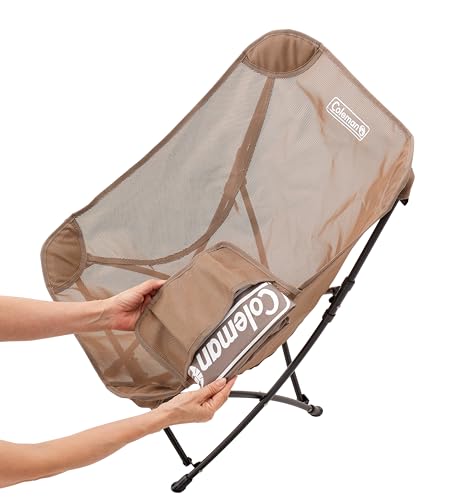 COLEMAN Healing Chair NX Mesh (Greige) - Perfect for Outdoor Activities, Camping, Fishing, and Leisure, with Storage Case - Portable and Breathable