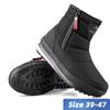Thickened Casual Zipper Non Slip Snow Boots Plush Warm Men Black Waterproof Sports Snow Shoes Thick
