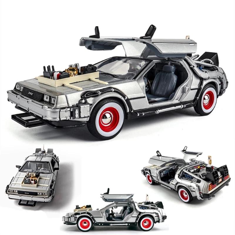 Welly 1:24 DMC-12 DeLorean Time Machine Back to the Future Alloy Race Car Model Diecast Metal Sports Car Vehicle Model Kids Gift
