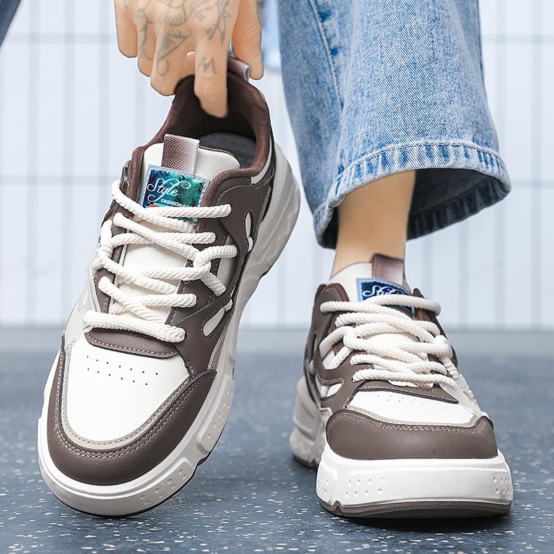 

Новая мужская мода, повседневная дышащая обувь для скейтбординга с низким берцем на толстой подошве, удобные кроссовки для мальчиков, модная дышащая обувь для студентов