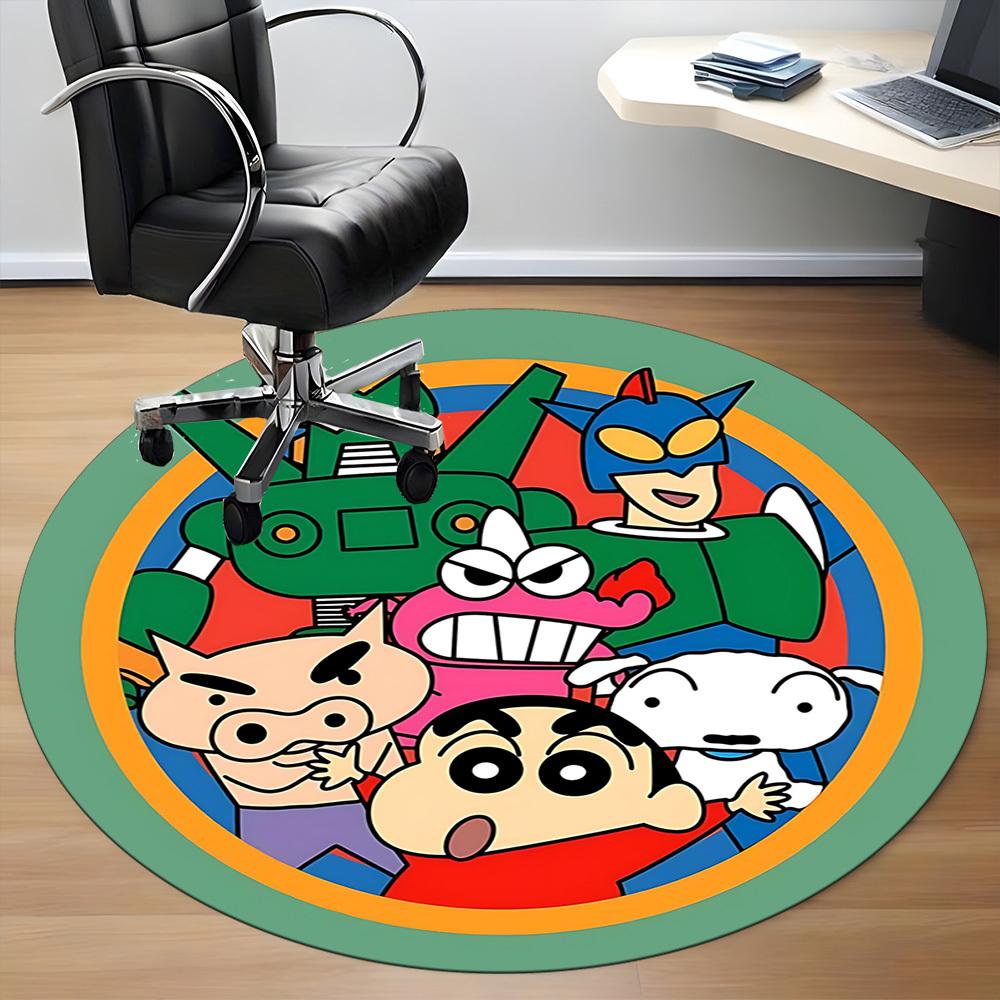 1PC Crayon Shin-chan Office Round Area Rug, Indoor Mat Suitable For Office, Under Office Chairs Bedroom Living Room Home Decor DT1212034