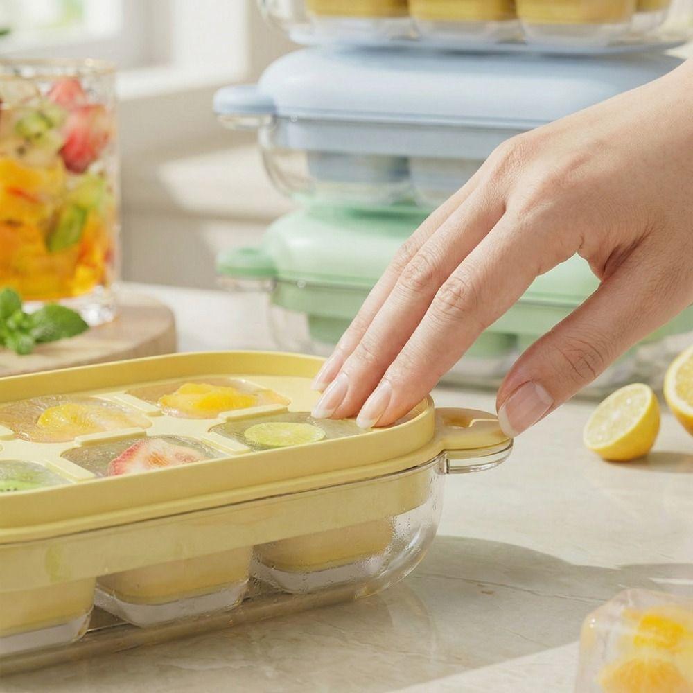 Food Grade Little Bear Ice Grid with Cover Press Ice Cube Box DIY Ice Maker DIY Ice Maker