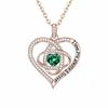 Heart-Infinity Rhinestone Pendant Birthstone Jewelry
