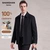 SHANSHAN Men's Pure Cashmere Down-Lined Wool Coat