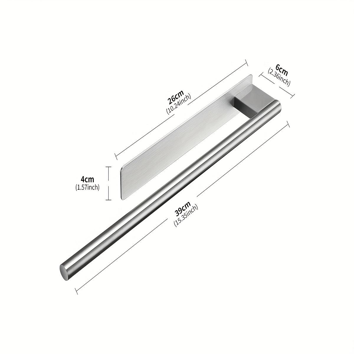 

1pc Stainless Steel Towel Rack | Wall Mounted, Self-adhesive, No Drilling Required, Contemporary Style for Kitchen and Bathroom чёрный