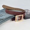 Frosted Suede Leather, Genuine Leather Women'S Belt, Cowhide Retro Simple With Casual Pants, Jeans Belt 2.3