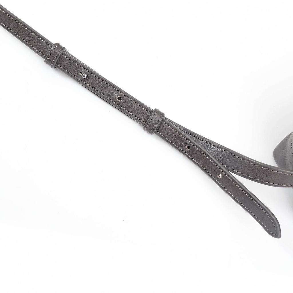 LEDERHANDWERKSUNTERNEHMEN Cube Umhängetasche, Italienisches Leder, MINIMAL LMM-1101 (Grau)