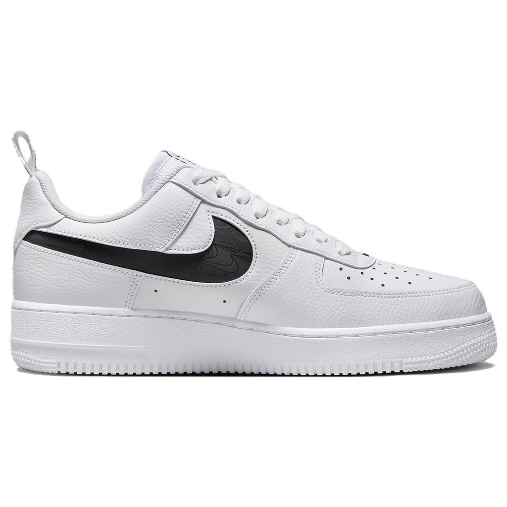 New Nike Air Force 1 07 LV8 Reflective Swoosh   White Black FV1320-100