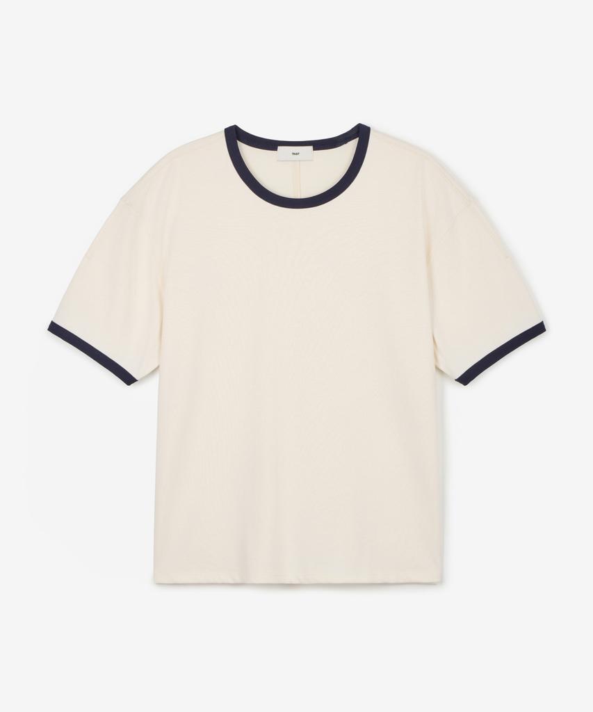 Tienjiti W Cropped Ringer Tee (Cream) Tnts6E210Cr
