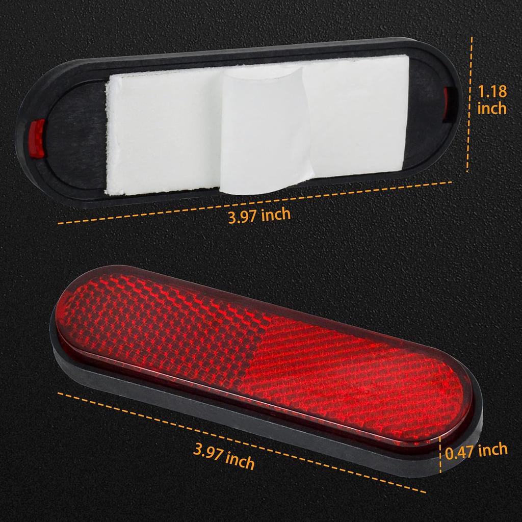 NTHREEAUTO Red Reflectors Motorcycle Safety Reflector Reflective Sticker Universal Compatible With Bicycle, Bike, Trailer, Cars, Trucks, Boat, ATV,