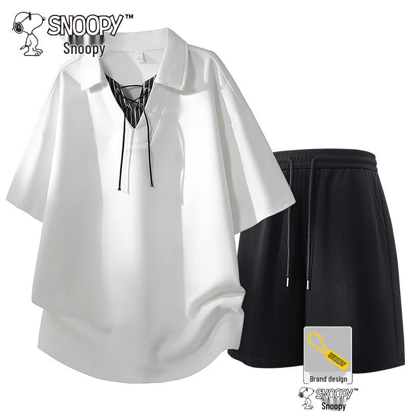 Snoopy Men s Summer Striped Casual Sport Set 3XL