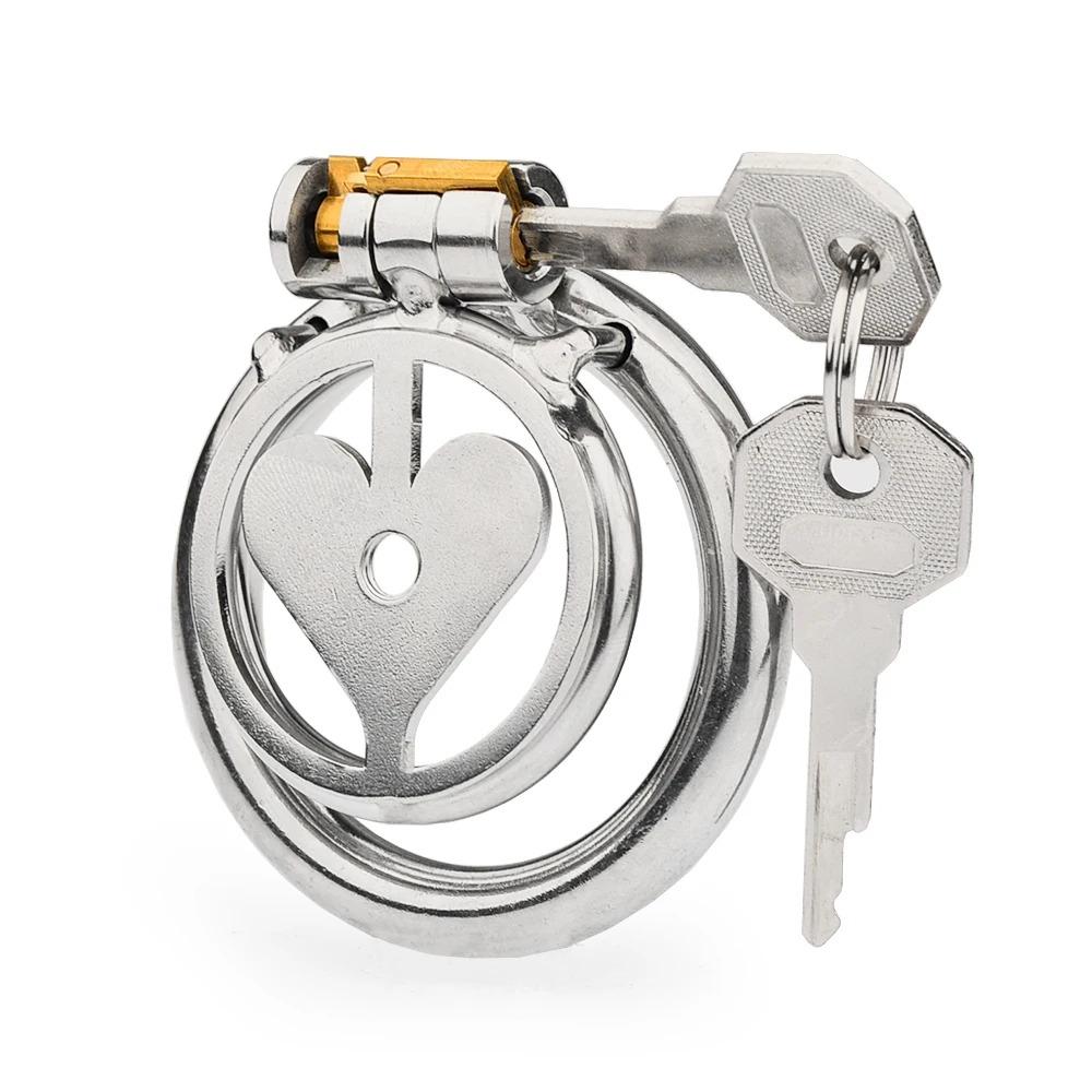 Flat Chastity Lock for Men Metal Chastity Devices Urethral Plug High Comfort Anti Cheating Dormant Lock Sex Toy for Couple SM