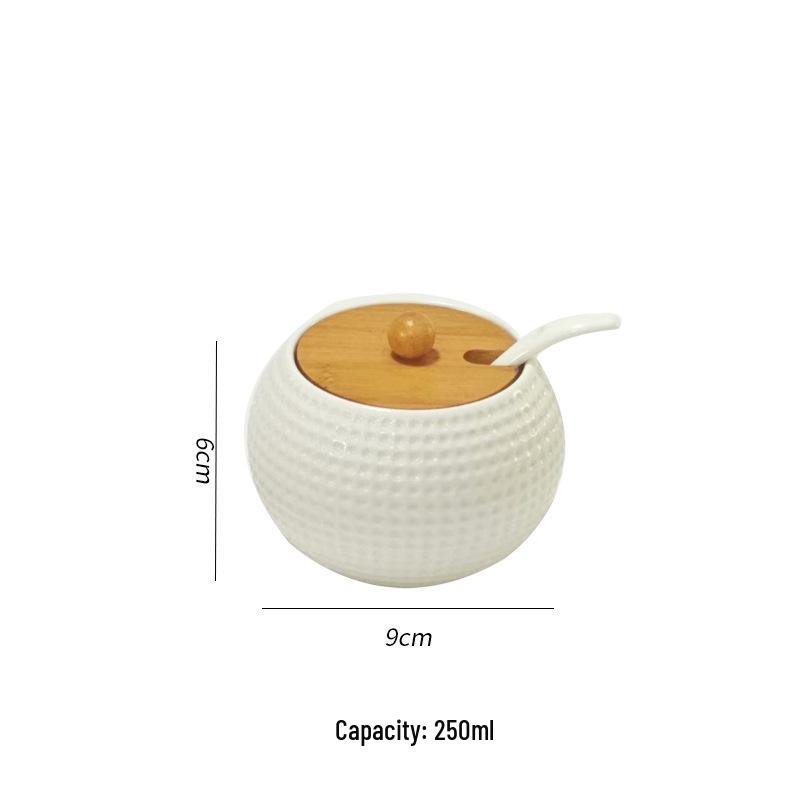 Keramikglas-Gewürzglas mit Deckel und Löffel - Einzelnes kreatives Design