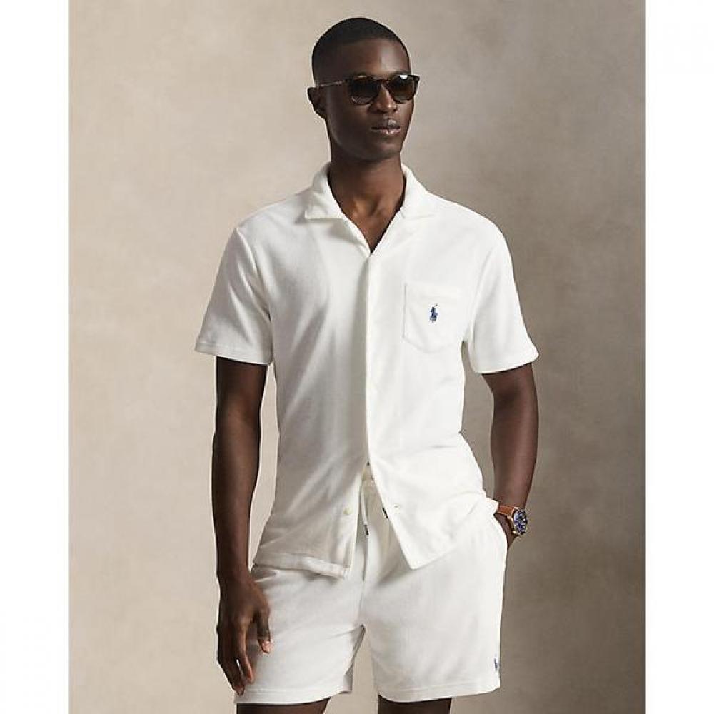 

Polo Ralph Lauren Men S cuStom Slim Fit Terry Camp Shirt XS