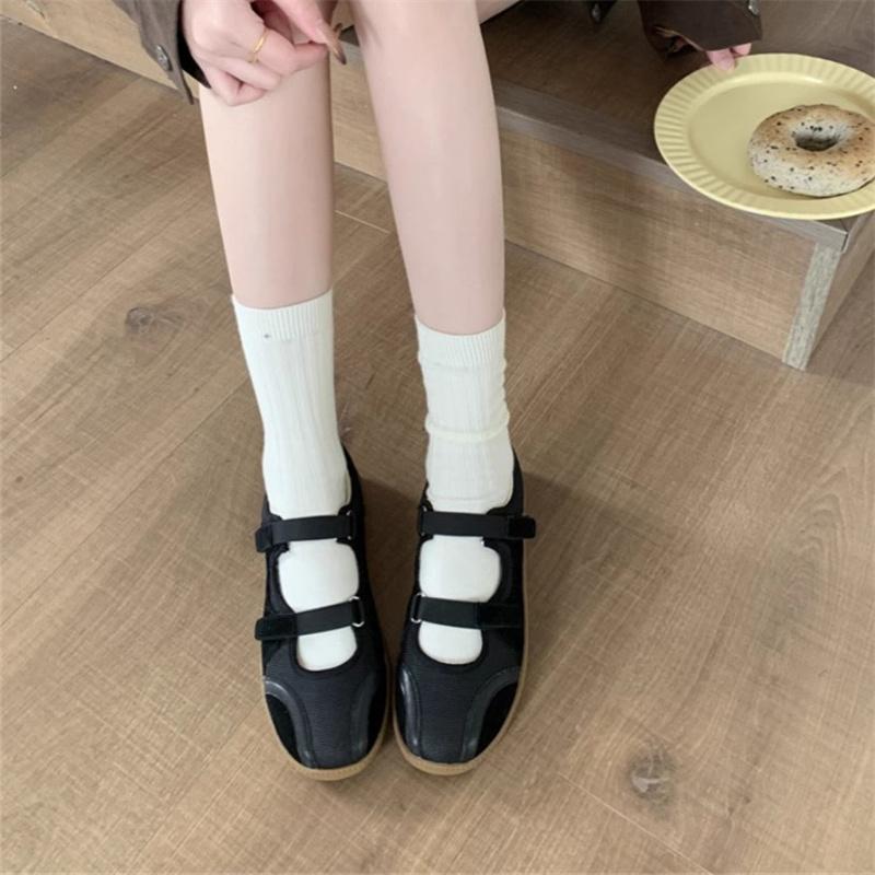 Fashion IPPEUM Ballet Sneakers Silver Women Shoes 2025 Summer Mary Janes Ballerina Flats