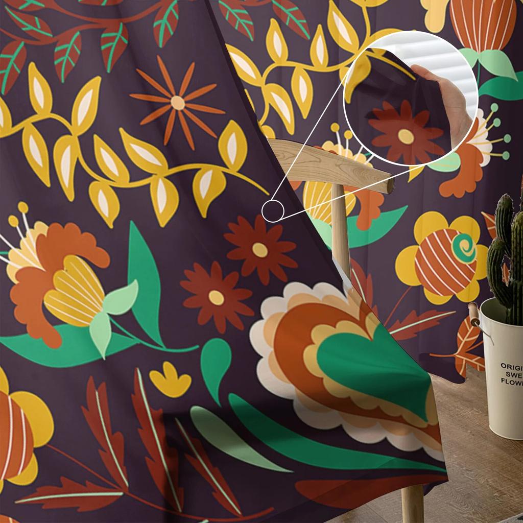 Mexico Bird Sunflower Bedroom Transparent Sheer Curtains Holiday Decoration Window Voile Tulle Curtain