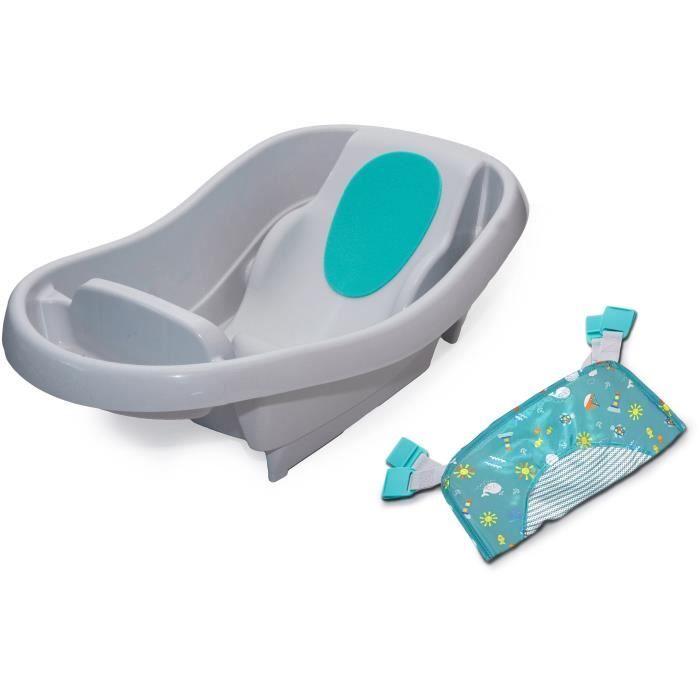 INGENUITY Evolving Baby Bathtub, Great Comfort, Extra-large with Soft Fabric Hammock Baby Bather, Up To 24 Months
