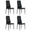 VidaXL 4x Dining Chair Artificial Leather Black Kitchen Chairs 246188