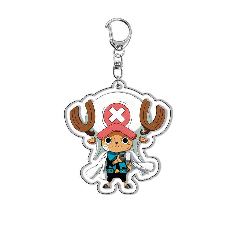Anime One Piece Acryl Sleutelhanger Hanger Luffy Chopper Zoro Roronoa Rugzak Accessoire Hoge Kwaliteit Mooi Ontwerp 55mm gray
