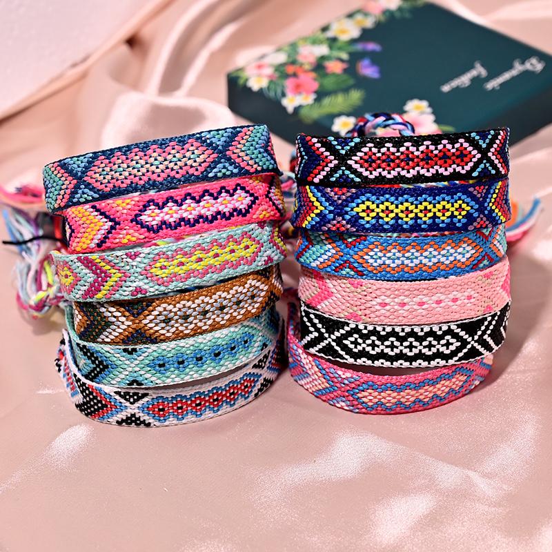 12 Kleuren Bohemia Vriendschap Kwastje Armband voor Vrouwen Mode Katoenen Touw Weven Zomer Strand Boho Meisjes Armbanden