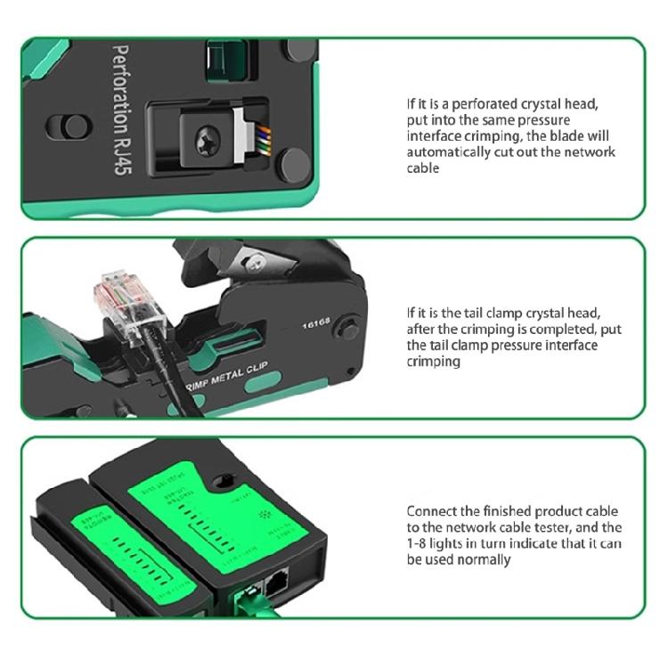Heavy Duty Networking Cable Crimper Wire Crimping Tool Rj45 Rj11 Wire Stripper Comfortable Grip, Efficient Cutting