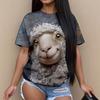 Womens Casual Round Neck Short Sleeve T-Shirt With Butterfly Print Loose Fit 2025