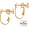 Beebeecraft 20Pcs/Box Clip-on Earring Findings 18K Gold Plated Brass Screw Back Ear Wire Non Pierced Earring Converter for Non-Pierced Earring