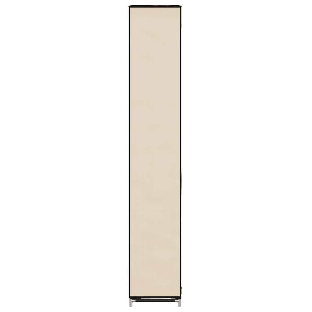 Shoe Cabinet with Cover Cream White 57 X 29 X 162 Cm Fabric