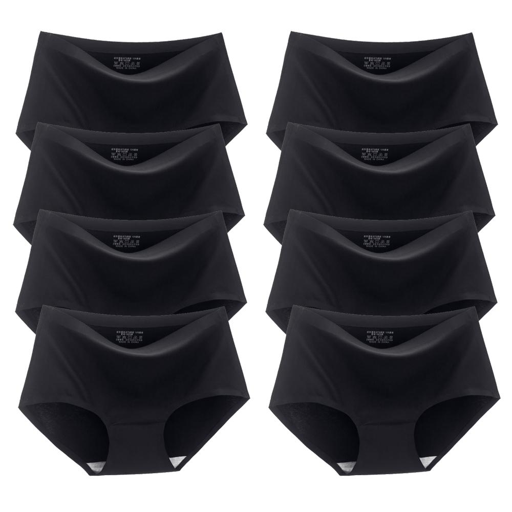 

Женские трусики, бесшовное нижнее белье, удобные трусы из шелкового атласа, нижнее белье для здоровья, 8 шт./комплект XXL