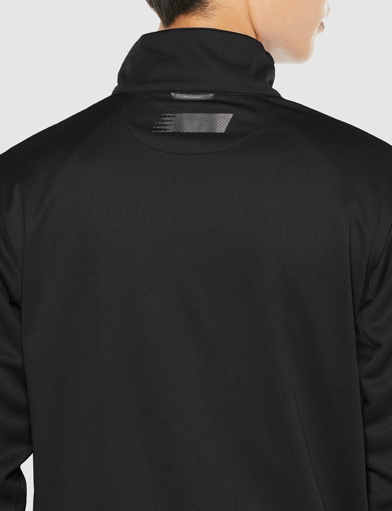 New Balance AMT25206 Soccer Jersey S Warm-up Half-Zip T-Shirt, Black,