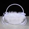 Handheld Flower Girl Basket White Wedding Decoration Basket Lace Flower Basket  Party Home Decor