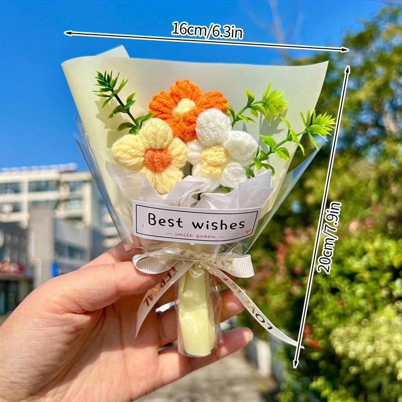 1PC Mini knitted bouquets, creative birthday and Valentine's Day gifts for girlfriends, realistic mini bouquets, wedding companion gifts