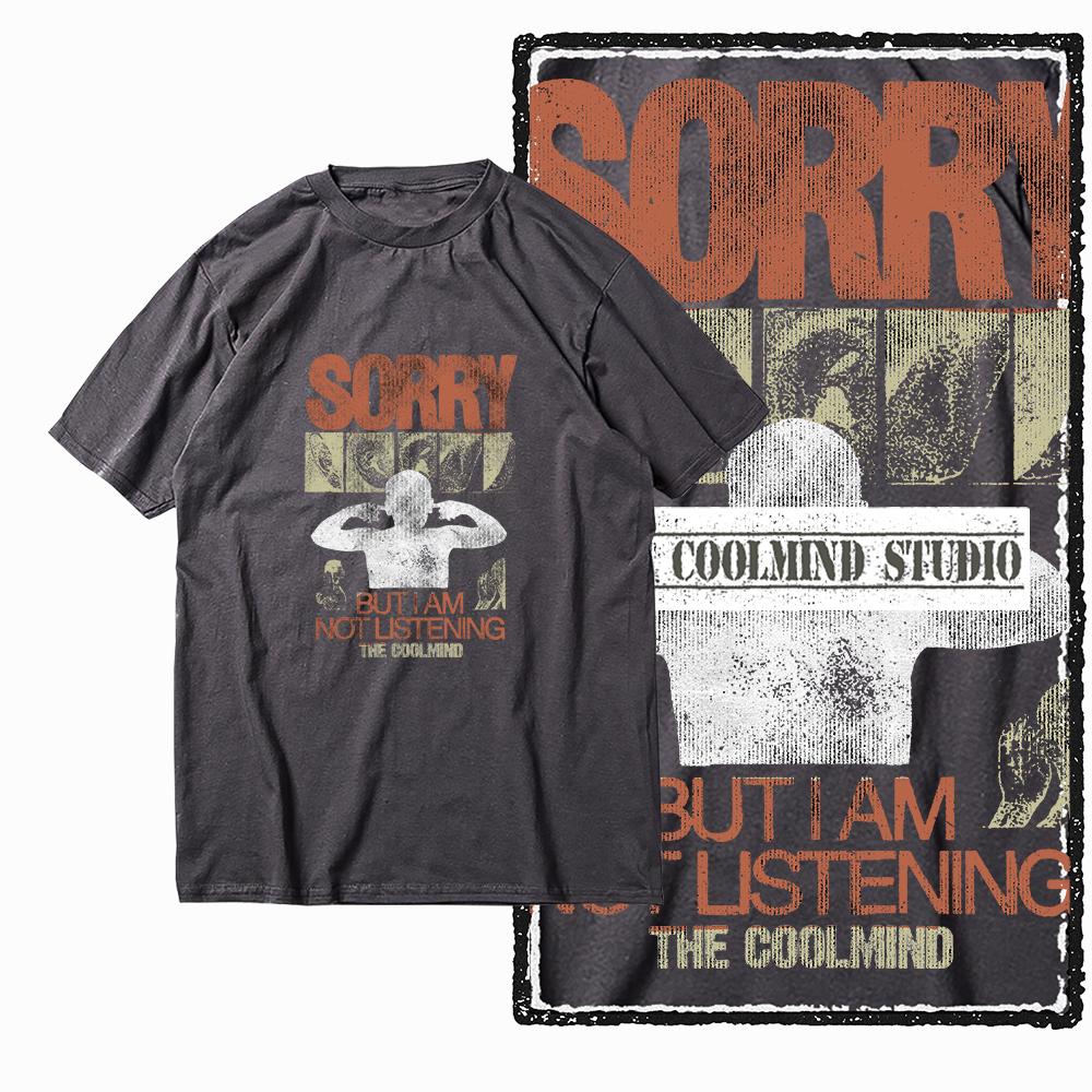 Coolmind X0068 Silent Rebellion Deaf To You Graphic Tee Cotton Exclusive Men Tshirt Streetwear T Shirt for Men Tee Shirt