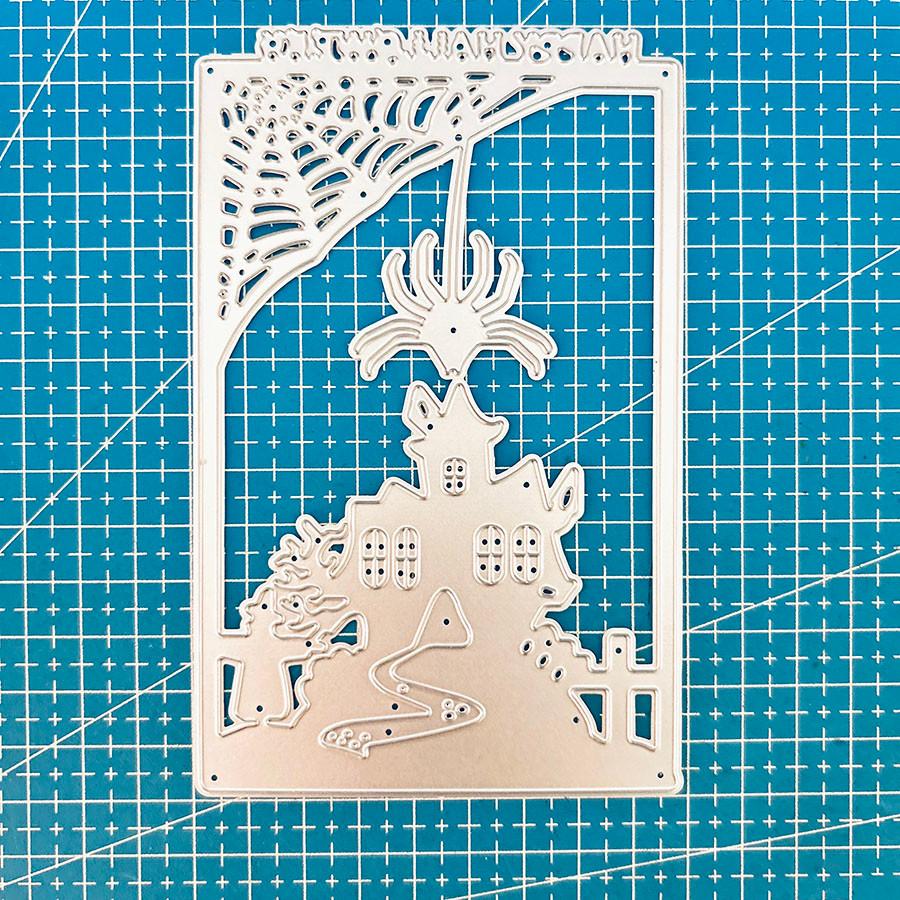 Halloween Spider Castle Metal Cutting Die Stencil Template For DIY Embossing Paper Photo Album Cards Making Scrapbooking Die Cut