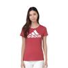 Adidas Logo Print Casual Sport Training Crew Neck T-Shirt Women Tops Pink AI6167