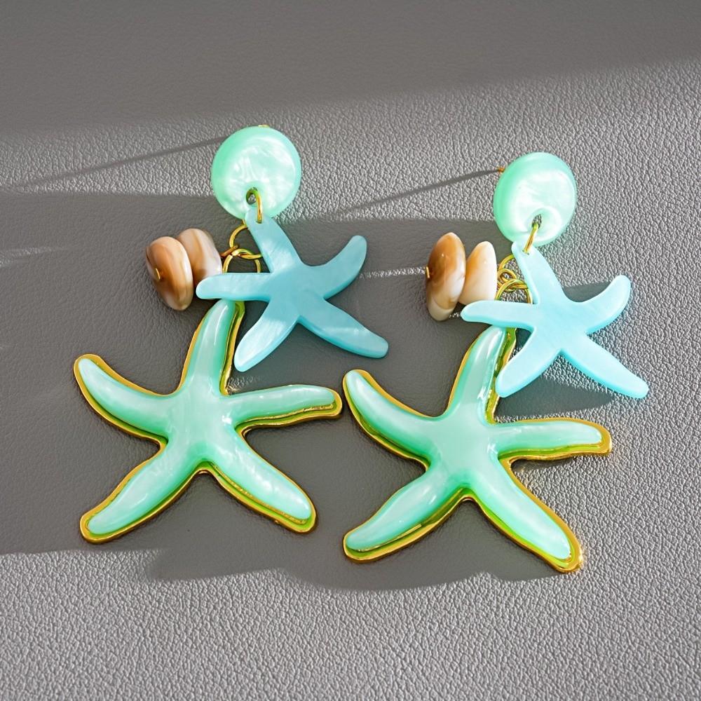 Shell Starfish Bohemian Dangle Earrings Temperament Ear Pendant  Vacation