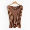 Autumn/Winter Slim Fit German Velvet Thermal Pullover - Solid Color Long Sleeve Round Neck Top