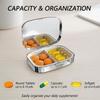 Portable Metal Pill Container Adorable Sardine Print 2-Compartment Pocket Medication Holder for Travel Daily Use
