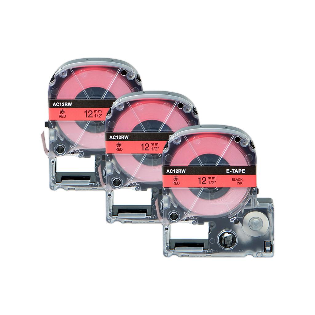 3/5/10PK 12mm Standard Label Tapes Compatible for EPSON LW-400 LK-4WBN SS12KW SS18KW Label Ribbon for KingJim SR230C Label Maker