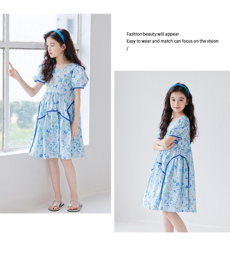 2025 Summer Mother-Daughter Floral Smocked Princess Dress - Korean Style Beach Outfit for Girls