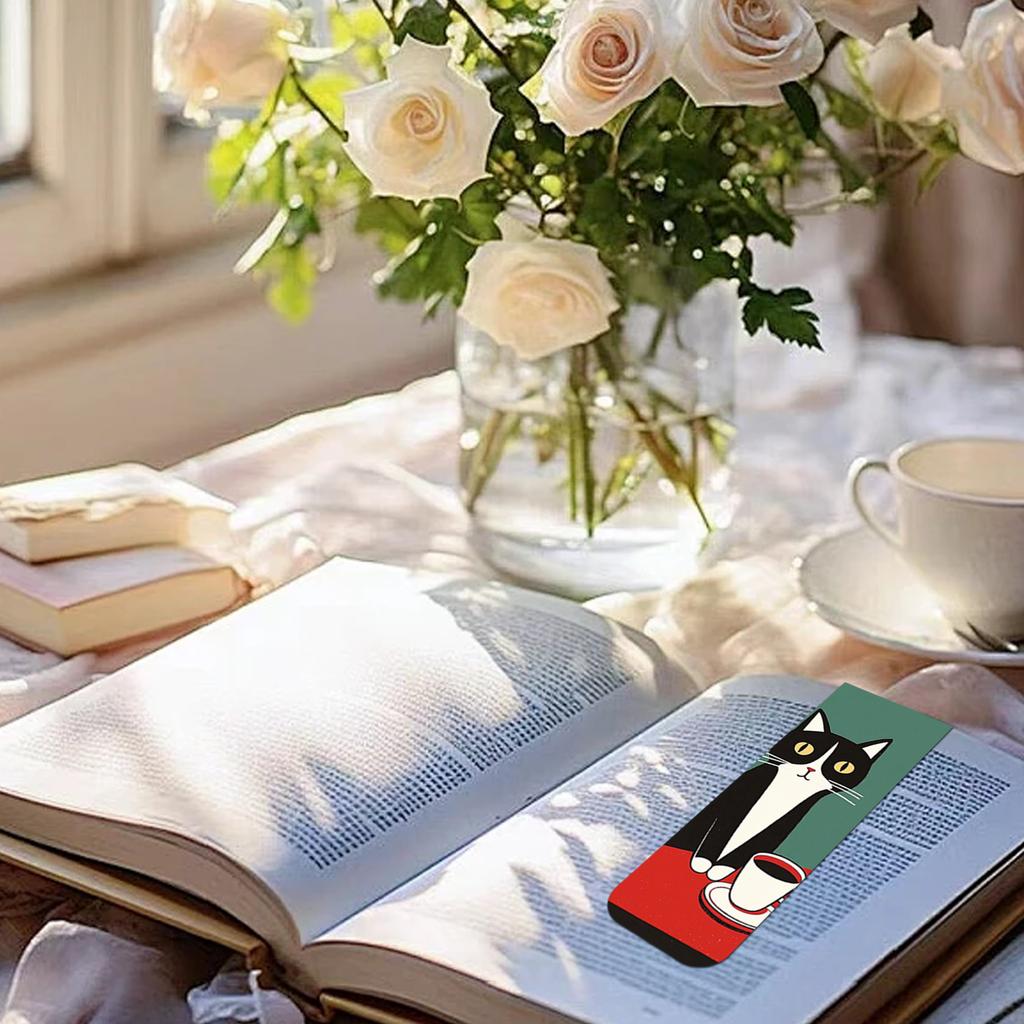 5PCS Simple and Fun Cat Magnetic Bookmarks Reading Book Pages Marking Student Decoration Page Marking Cards