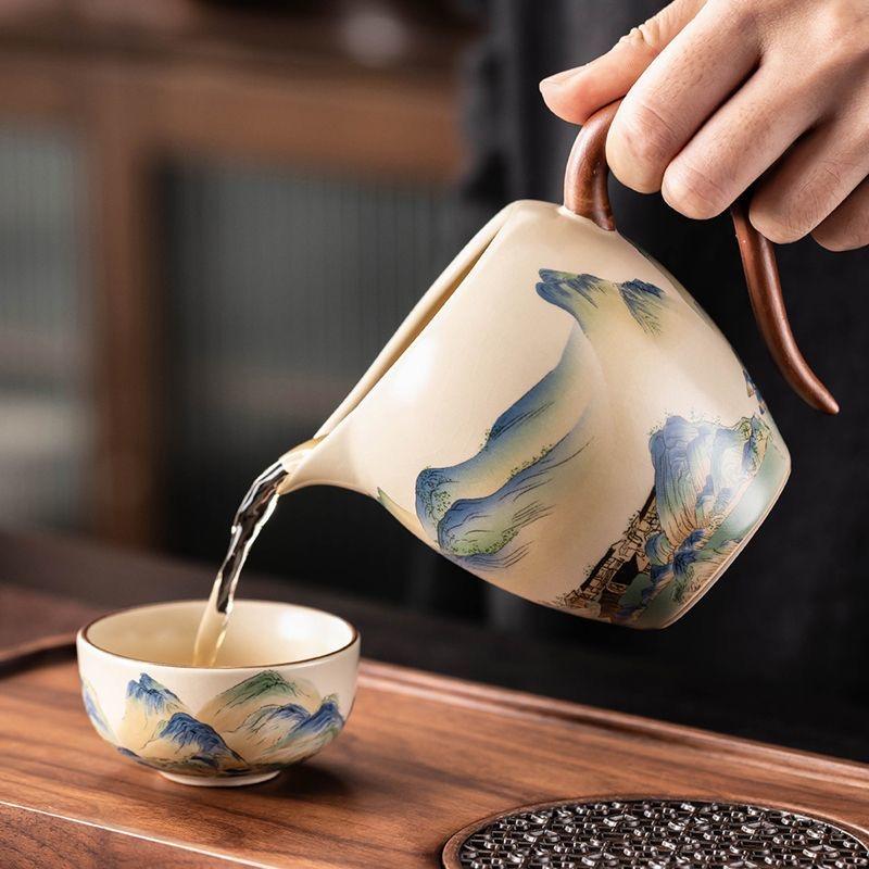 New Ru Kiln Gongfu Tea Pot - Xishi Ceramic Teapot for Brewing